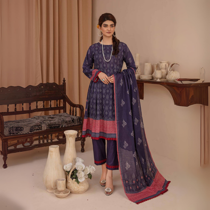 Suit, Reet Rang, 3Piece Lawn with Dupatta, High-Quality Fabric, for Women