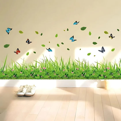 3D Green Plant Wall Stickers, Removable Grass Design, for Home Decor