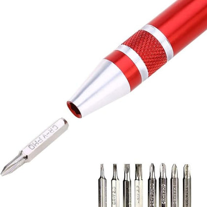 Precision Screwdriver Set, 8-in-1, Magnetic Tip, Alloy Handle, Multi-Function Etching Tool