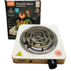 Portable Electric Stove, Non-Stick Hot Plate, 1000W, Overheat Protection