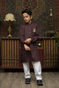 DARK PURPLE PATCHED KID'S KURTA