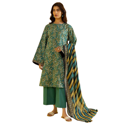 Suit, Sapphire 3-Piece Printed Lawn & Original Design, for Women