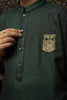 DARK GREEN PATCHED KID'S KURTA