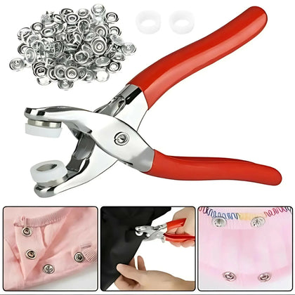 Metal Button Press Tool, Tich Button Pliers for Baby Clothes, Crafts, & More