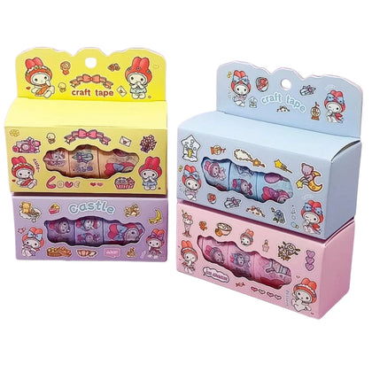 Kawai Cute Bunny Washi Tape Set, 4 Pcs, Decorative Crafting Tape