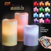 Magic Colour Changing Wax Candles with Remote, Color Changing & Flameless, Set of 3