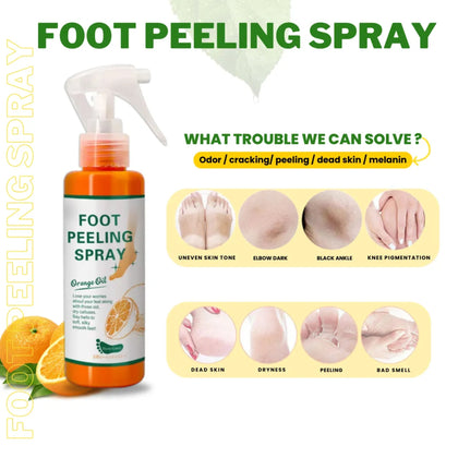 Foot Peeling Spray, Orange Oil Essence, for Dry and Callused Skin Care