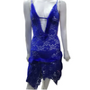 Night Dress Lingerie Set, Blue Two Piece with Net Furr Lace Embroidery