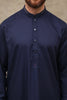 NAVY BLUE MEN'S WASH & WEAR SHALWAR KAMEEZ WITH GOLDEN BUTTONS