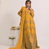 Dress Set, Elegant Gold Embroidered 3-Piece Chiffon, for Women