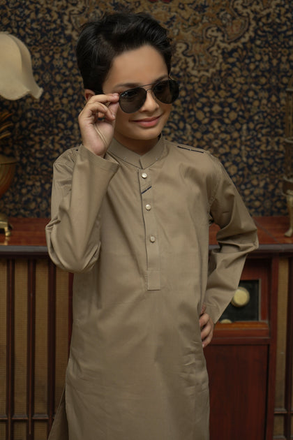 BROWN COTTON KID'S SHALWAR KAMEEZ