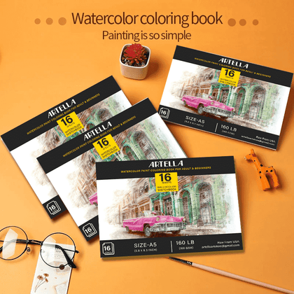 Artella Watercolor Coloring Sketchbook A5