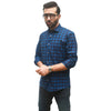 Dark Blue Flannel Casual Shirt