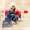 Suit, Regal Blue Royal Kattan Silk with Gotta Lace & Kiran Work