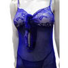 Night Dress Lingerie Set, Blue Two Piece with Net Lace Embroidery, for Women