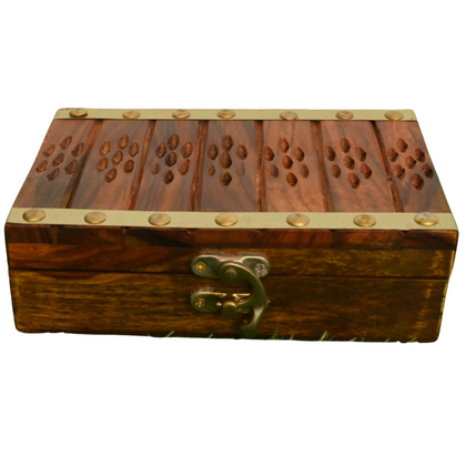 Wooden Jewelry Box with Brass Work