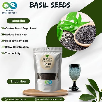 Basil Seeds (Tukh Malanga), With Nature’s Cooling Properties [تخم ملنگا] 250gm