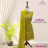 Unstitched Suit, 3-Piece Lawn Embroidered Dress with Chiffon Dupatta, for Women