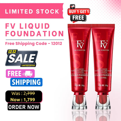 FV Liquid Foundation, 12-Hour Coverage, Oil Control & Matte Finish, Buy 1 Get 1 Free