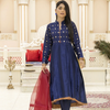 Frock Dress, Sophisticated Dark Blue Raw Silk, for Women