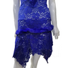 Night Dress Lingerie Set, Blue Two Piece with Net Furr Lace Embroidery