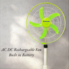 Rechargeable AC/DC Pedestal Fan, with Adjustable Height & Built-in Battery