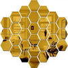 Mirror Wall Stickers, Golden Hexagon Acrylic, Easy to Apply & Remove