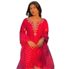 Stitched Suit, Embroidered Cotton Jacquard with Striped Organza Dupatta, for Women