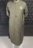 GREENISH GREY MEN'S WASH & WEAR KURTA