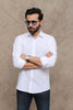 MEN'S WHITE PRINTED CASUAL SHIRT