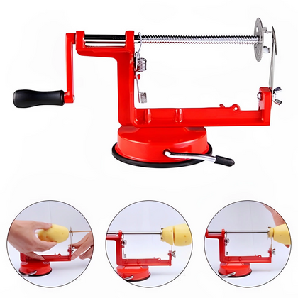 Spiral Potato Slicer, Stainless Steel, Easy to Use, Red Color