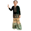 Chiffon Self print net, & Silk Suit, Elegant Self-Print Net & Silk Outfit, for Kids'