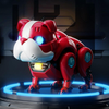 Red Bulldog Robot Toy, Musical Lights, Safe & Durable, for Kids'