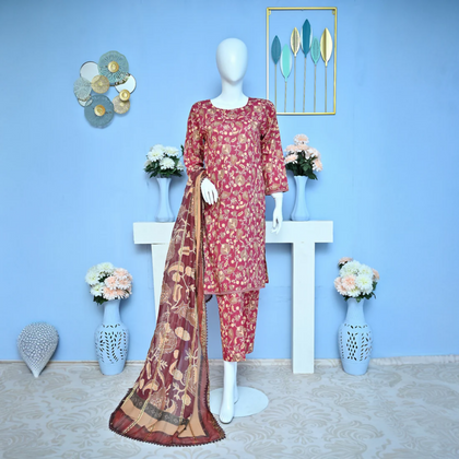 Stitched Suit, Pret 3 Piece & Printed Lawn, for Women