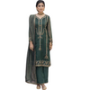 Stitched Suit, Khaddi Net with Zari Striped Organza Dupatta, for Women