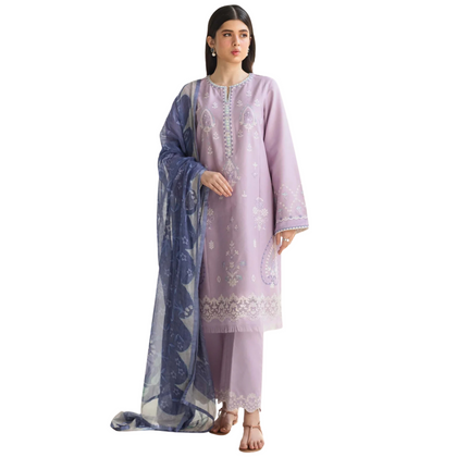 Suit, Lawn Embroidered with Printed Dupatta & Trouser Lovent-10B