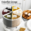 Food Container Organizer, 360-Degree Rotatable Storage Box with 6 Compartments