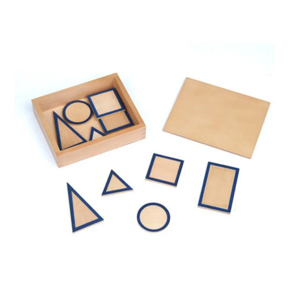 Wooden Montessori Geometric Solids Bases with Box