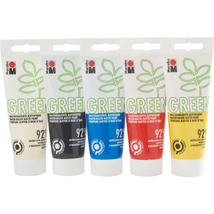 Marabu Green Water-Based Alkyd-Paint Set BASIC