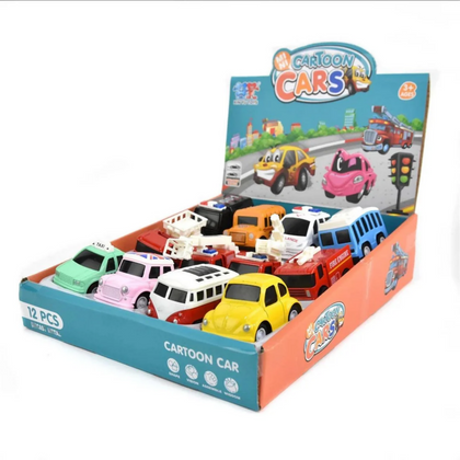 Cartoon Car Set, Vibrant, Safe & Educational Toy, for Kids'