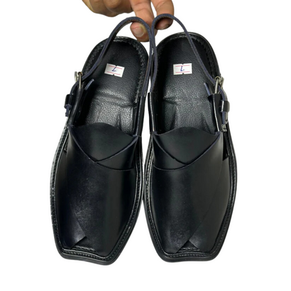 Chappal, Charsaddah Simple Black & Classic Artisan Craftsmanship, for Men