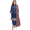 Stitched Suit, Embroidered Khaddi Net with Zari Striped Organza Dupatta, for Women