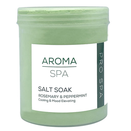 Aroma Rosemary & Peppermint Salt Soak, Cooling & Mood-Elevating - 1000g