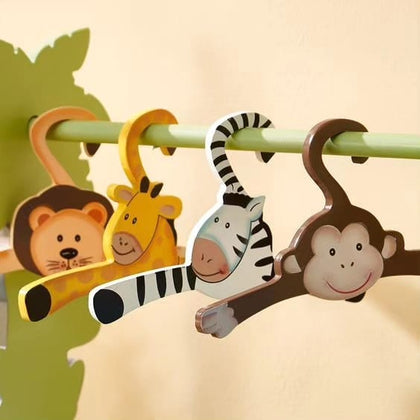 Fantasy UV Printed Sunny Safari Kids Hangers (Set of 4)