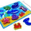 Wooden Magnetic Fishing Game and Puzzle Board