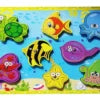 Wooden Magnetic Fishing Game and Puzzle Board