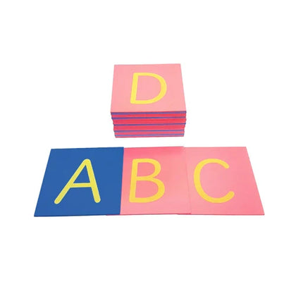 Wooden Montessori Capital Case Sandpaper Letters