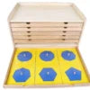 Wooden Montessori Geometric Cabinet with 35 Insets