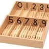 Wooden Montessori Numbered Spindle Box with 45 Spindles