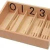 Wooden Montessori Numbered Spindle Box with 45 Spindles